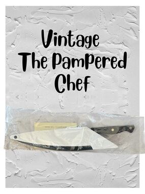 Vintage The Pampered Chef 14” Self Sharpening Chefs Knife Stainless Blade 1047